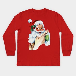 Santa Claus Naughty List Kids Long Sleeve T-Shirt